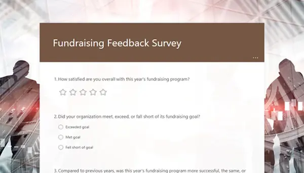 Fundraising feedback survey brown