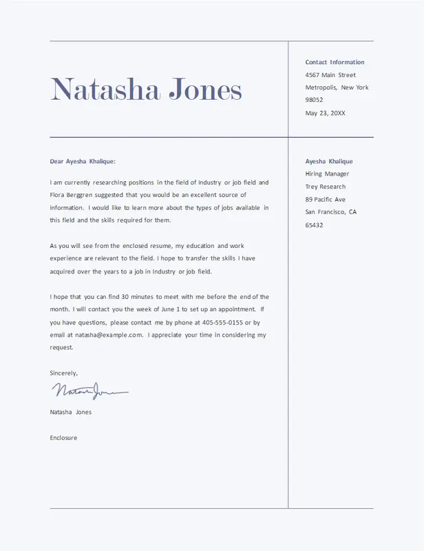 Classic clean cover letter white modern simple